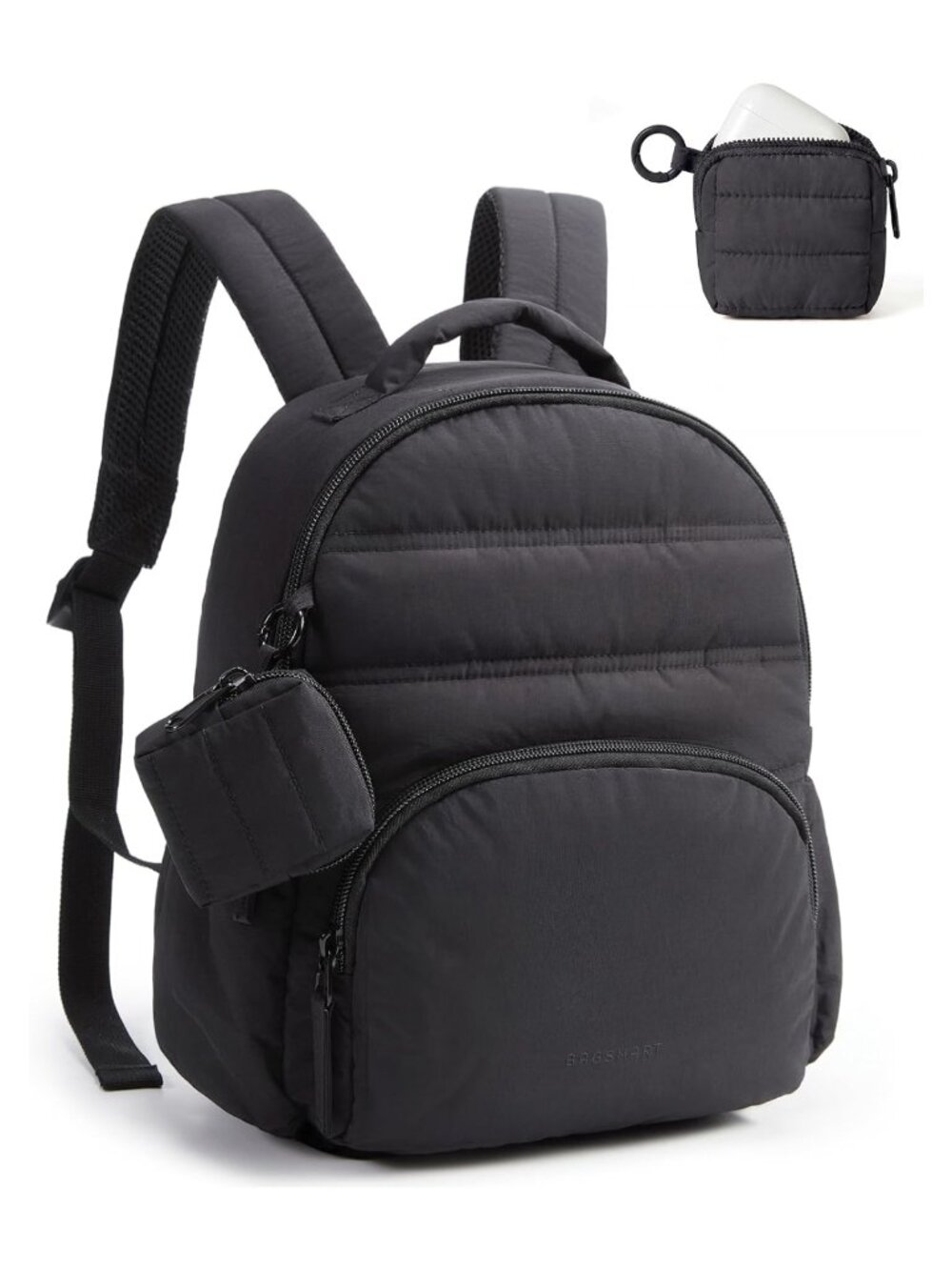 Puffer Mini Backpack Purse Set Lightweight Quilted Water Resistant Travel